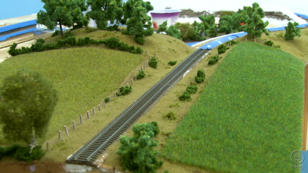 Farm field scene on the State Line Route N scale layout