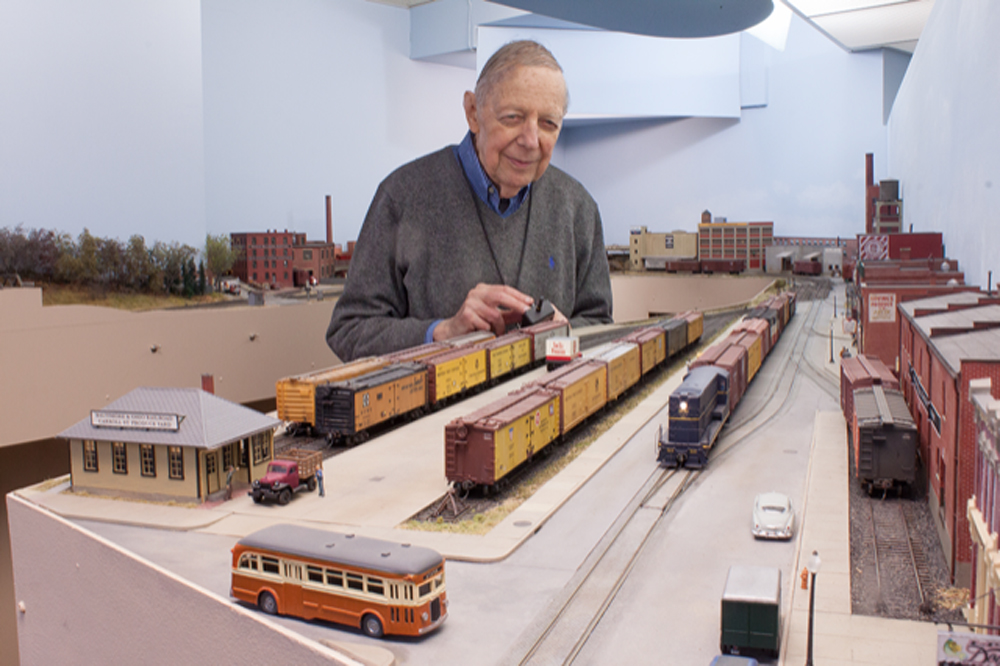 Paul Dolkos with his layout