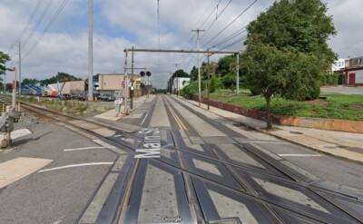 Seven injured as SEPTA trolley, CSX train collide