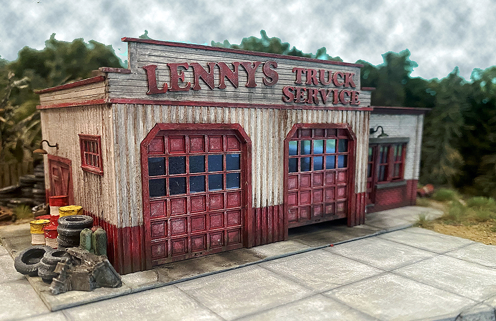Lenny’s Truck Repair kit, available in N, HO, and O scales.