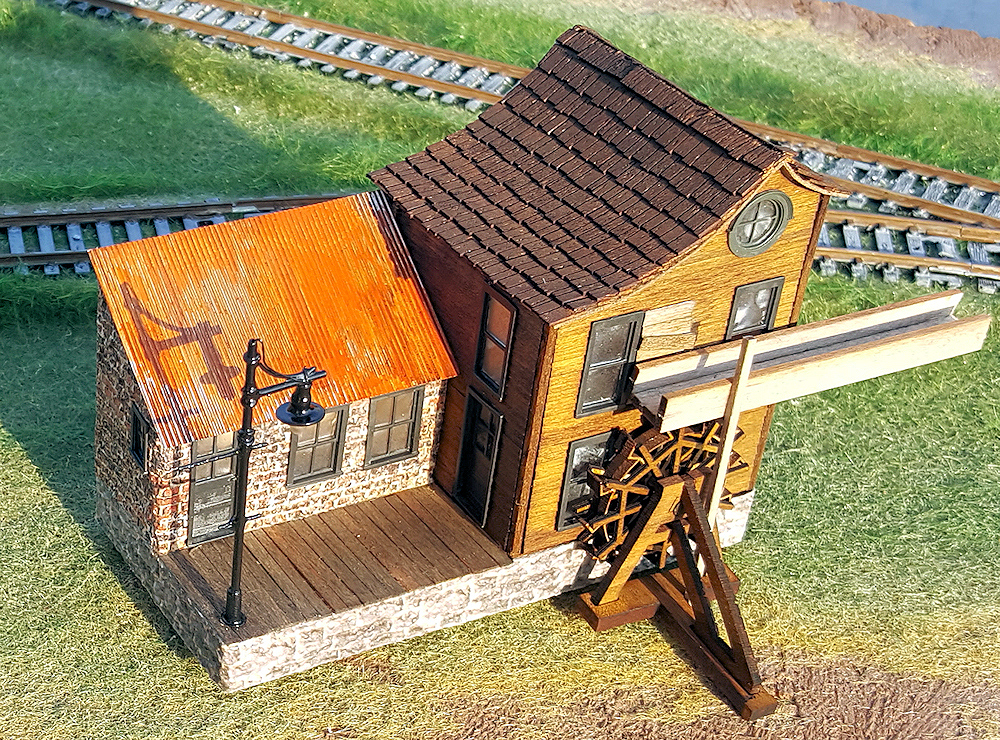 A HO scale orange and brown mill kit.