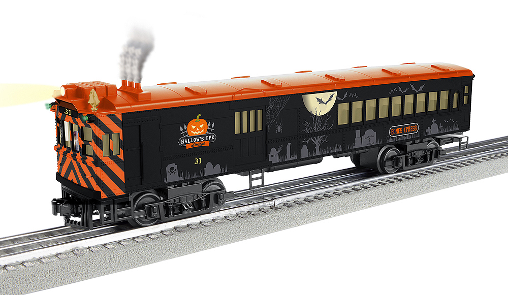 Black and orange doodlebug on a track.
