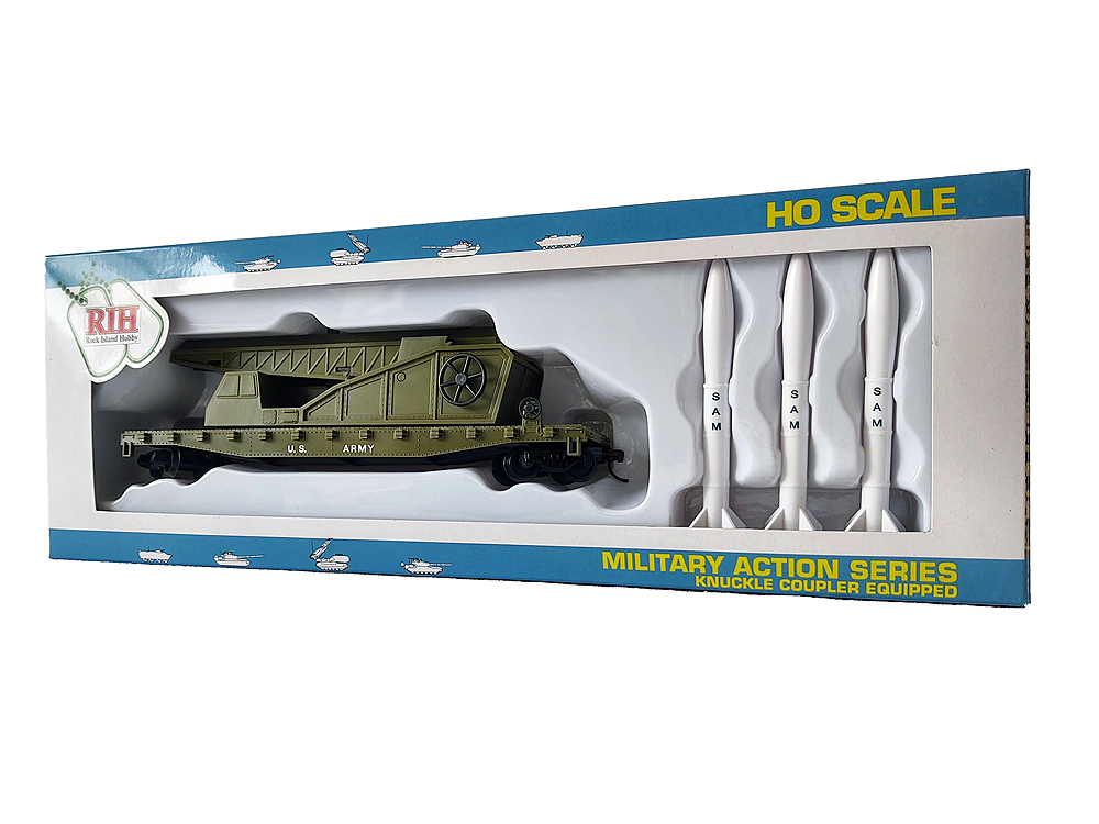 Army green missile launch car