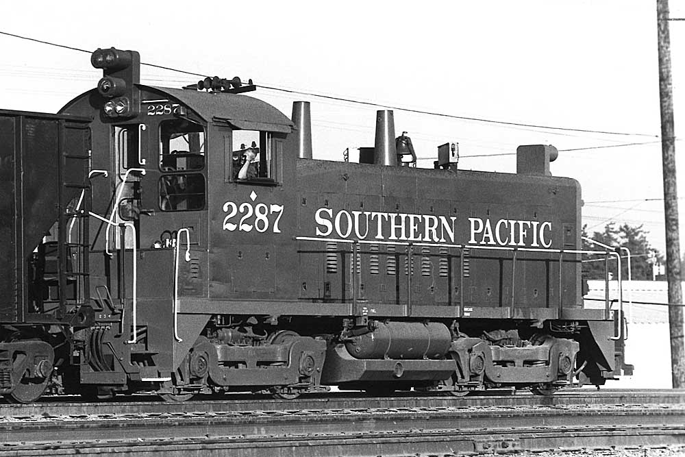 Rear view of end-cab switching locomotive