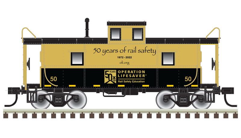Illustration of N scale Chesapeake & Ohio-style cupola caboose painted gold and black.