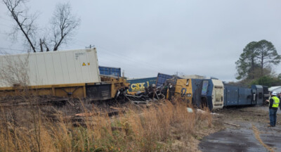 CSX train derails after grade-crossing accident