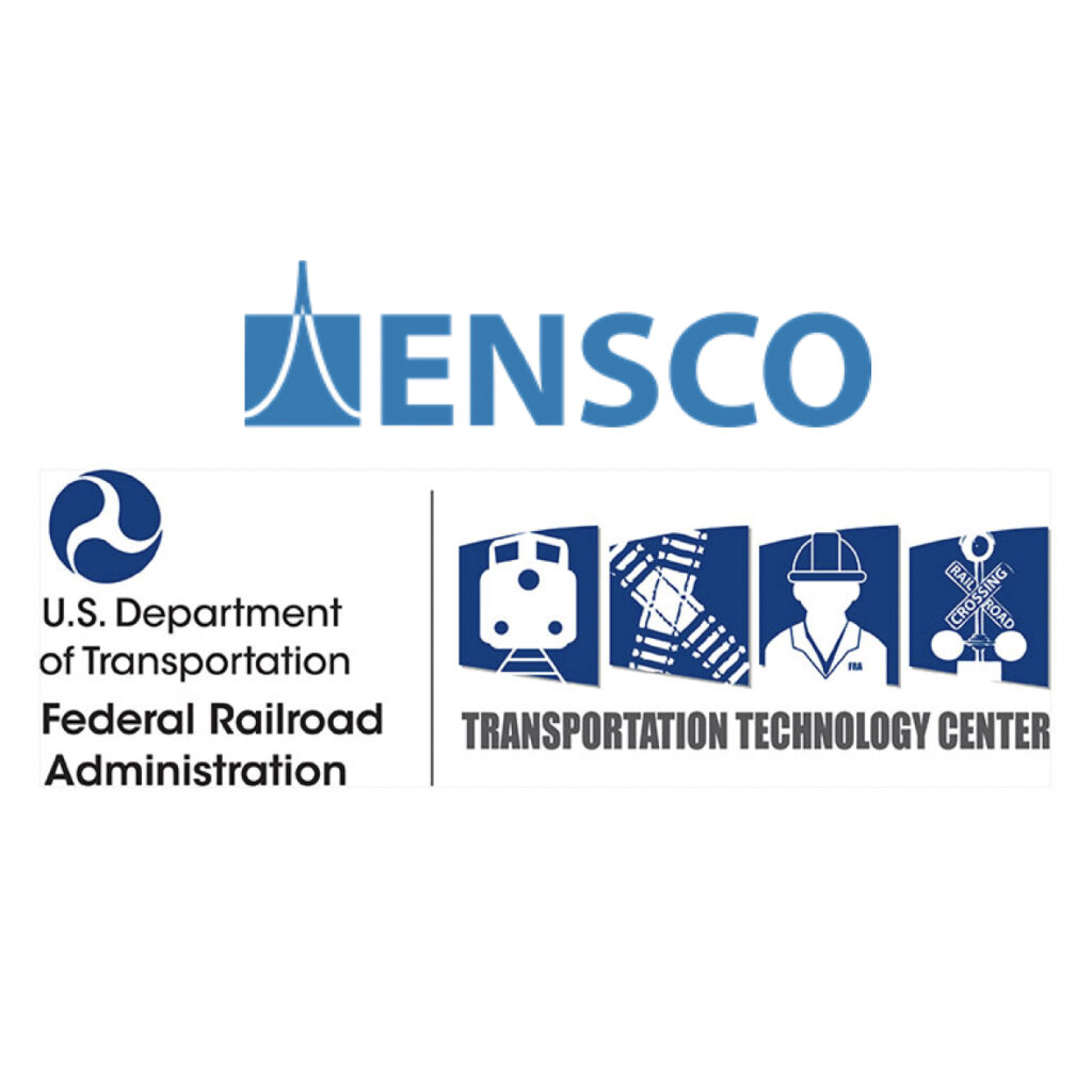 Logos of ENSCO and the Transportation Technology Center