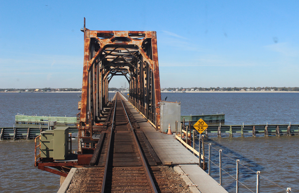 Drawbridge as seen from onboard train