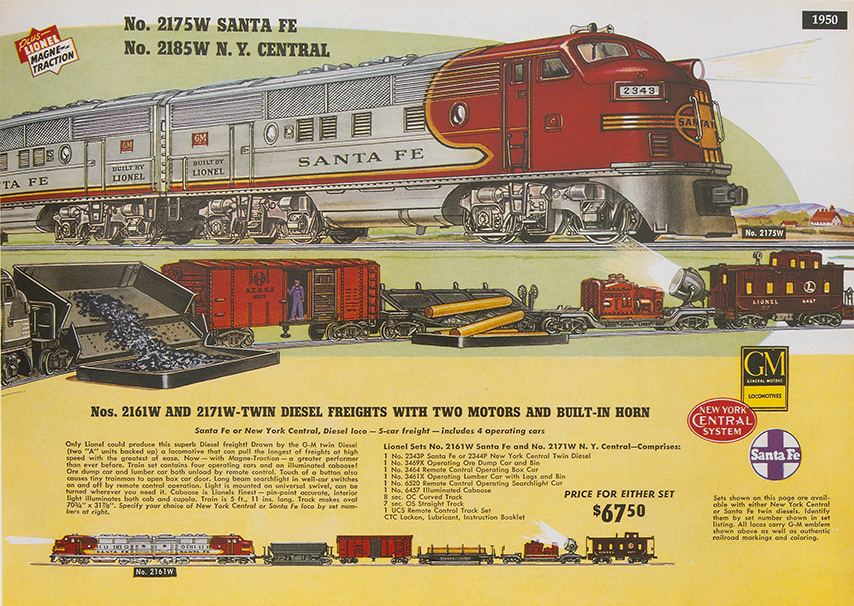 Lionel 2343 Santa Fe F3 catalog page