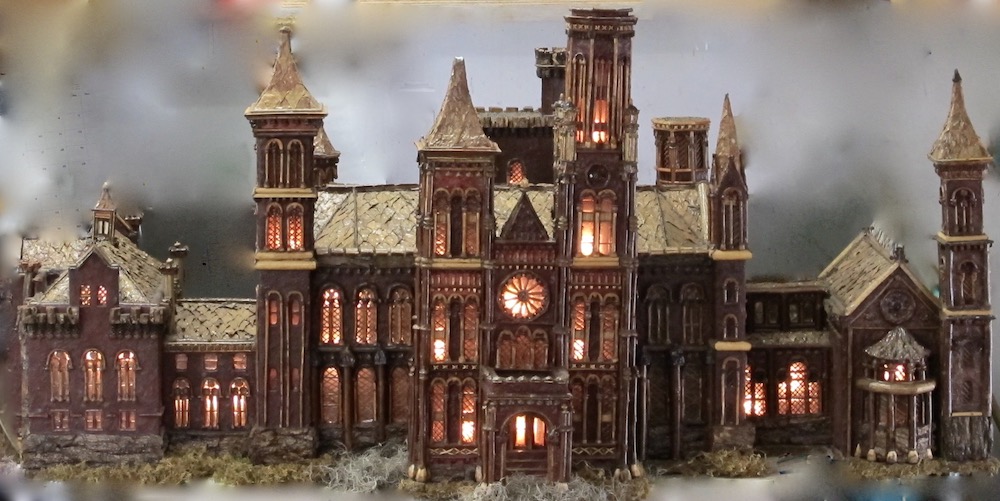 Large model mansion made from natural materials.