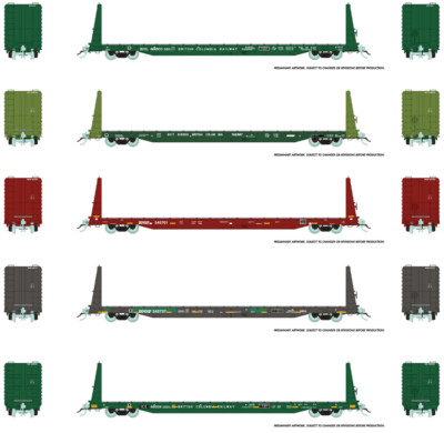 Rapido Trains announces Canadian 66-foot bulkhead flatcar
