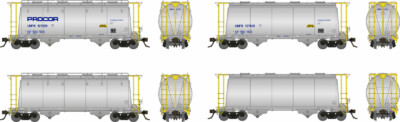 Rapido Trains to release HO scale Procor 3,000-cubic-foot capacity sodium chlorate hopper