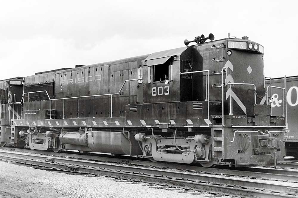 Diesel locomotive with high short hood ahead of cab