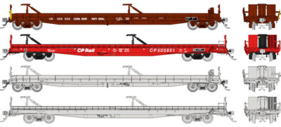 Canadian piggyback flatcars from Rapido Trains