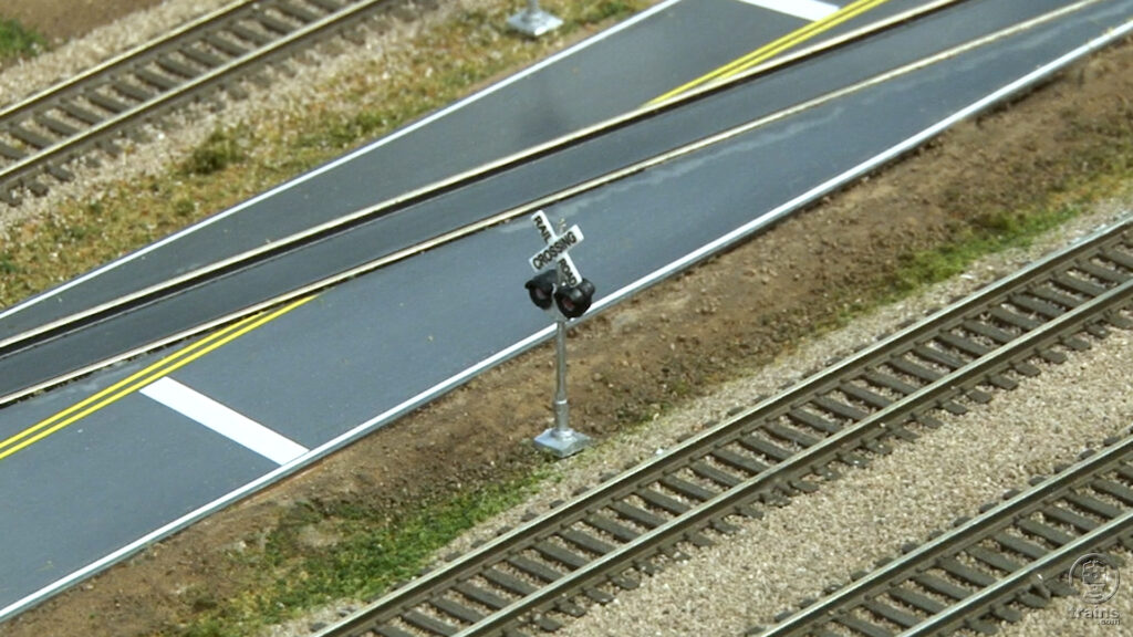 grade crossing signal on a model railroad
