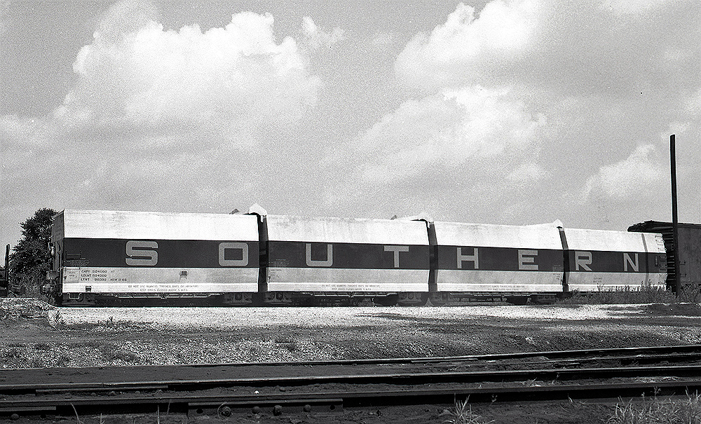 An experimental hopper car made up of four units.