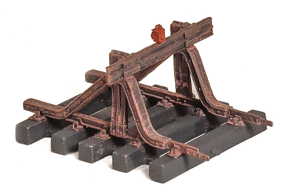 Photo of TT scale buffers stop on short section of track