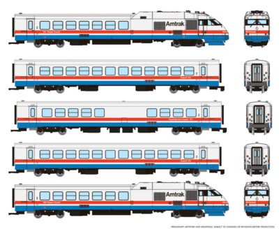 Amtrak Rohr Turboliner from Rapido Trains