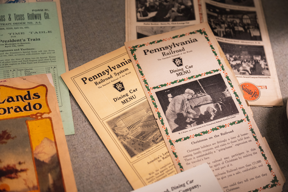 Railroad dining-car menus