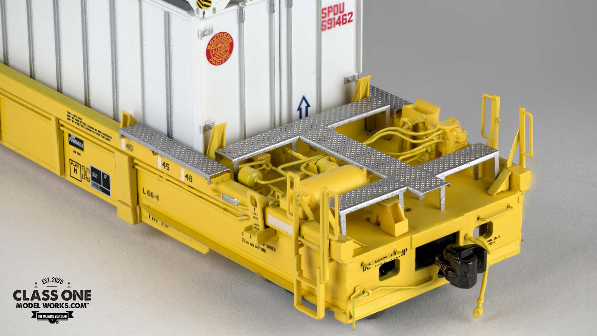 view of brake appliances on well car