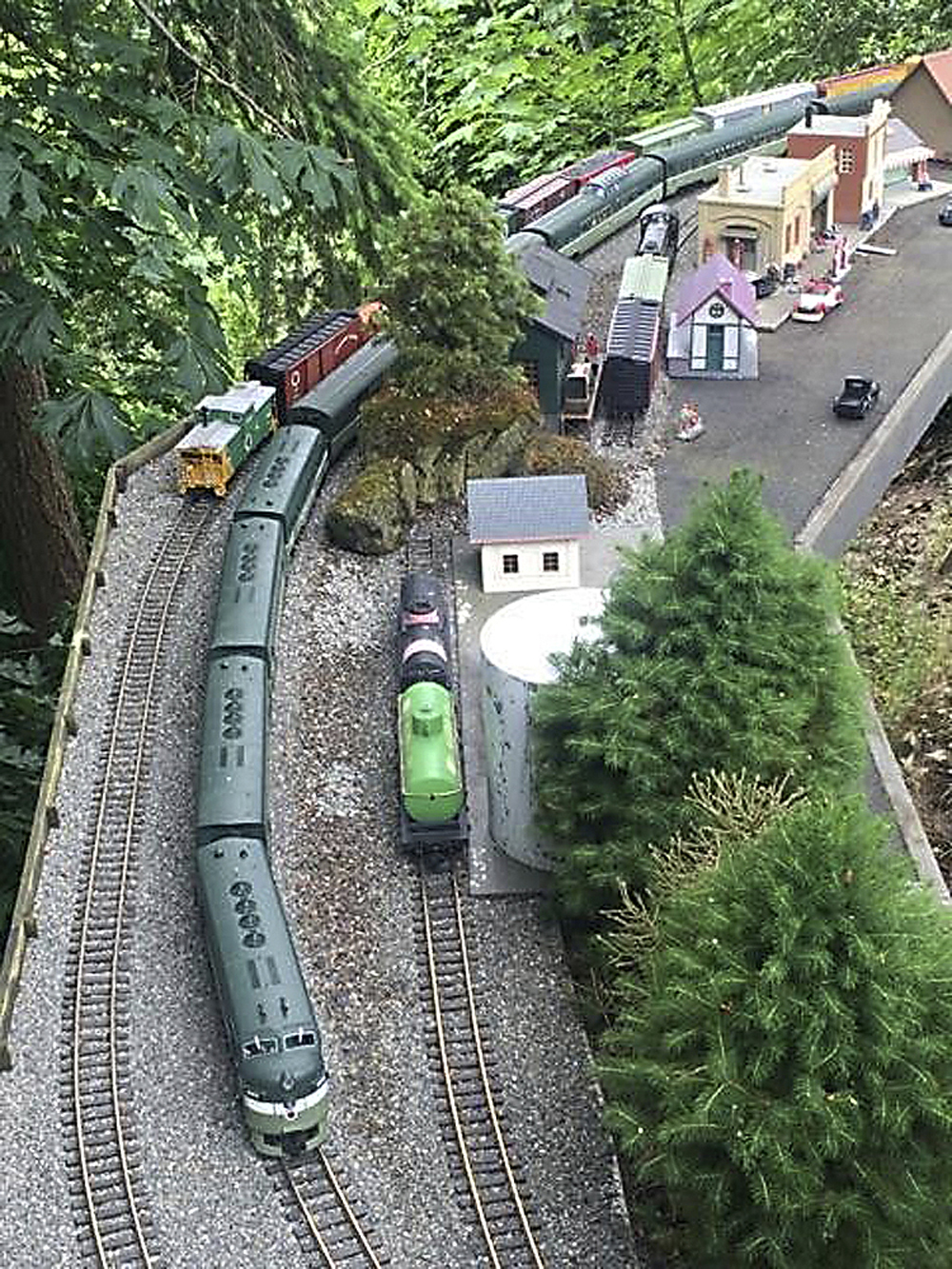 overview of model staging yard with engines