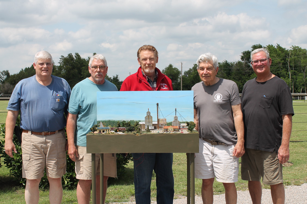 a group of men standing by layout