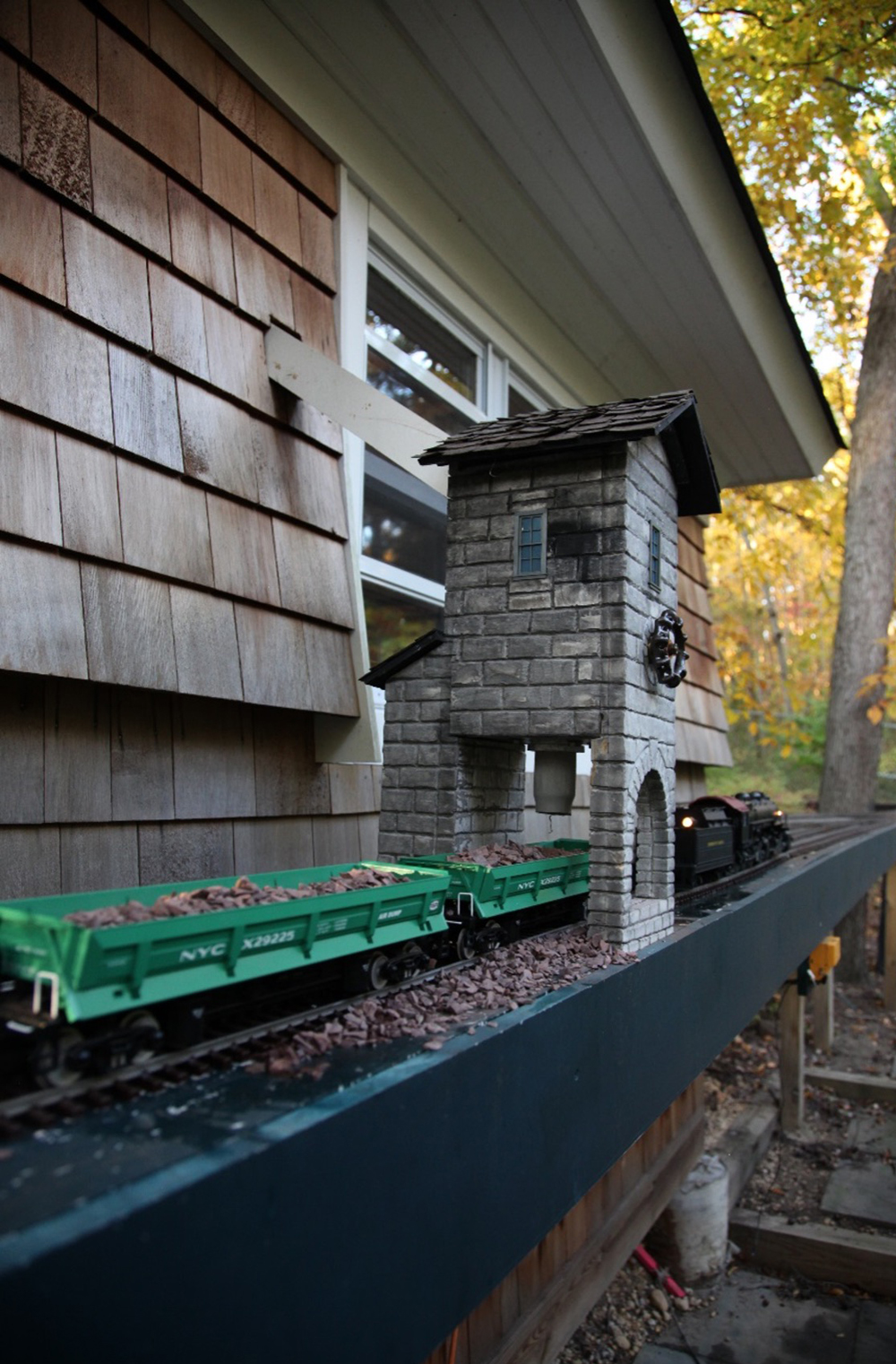 A model gravel loader in a scene