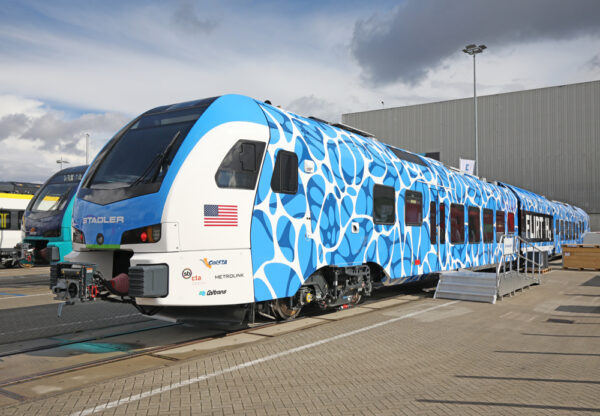 Stadler unveils first hydrogen train for U.S., announces order for up to 29 more