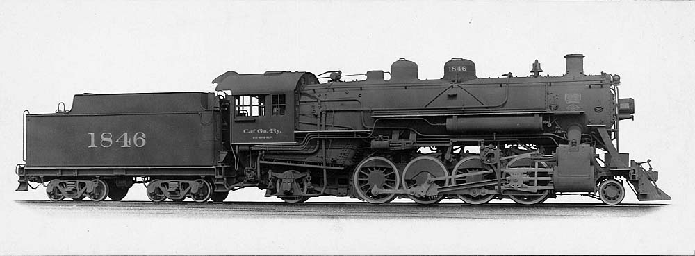 Steam locomotive in profile