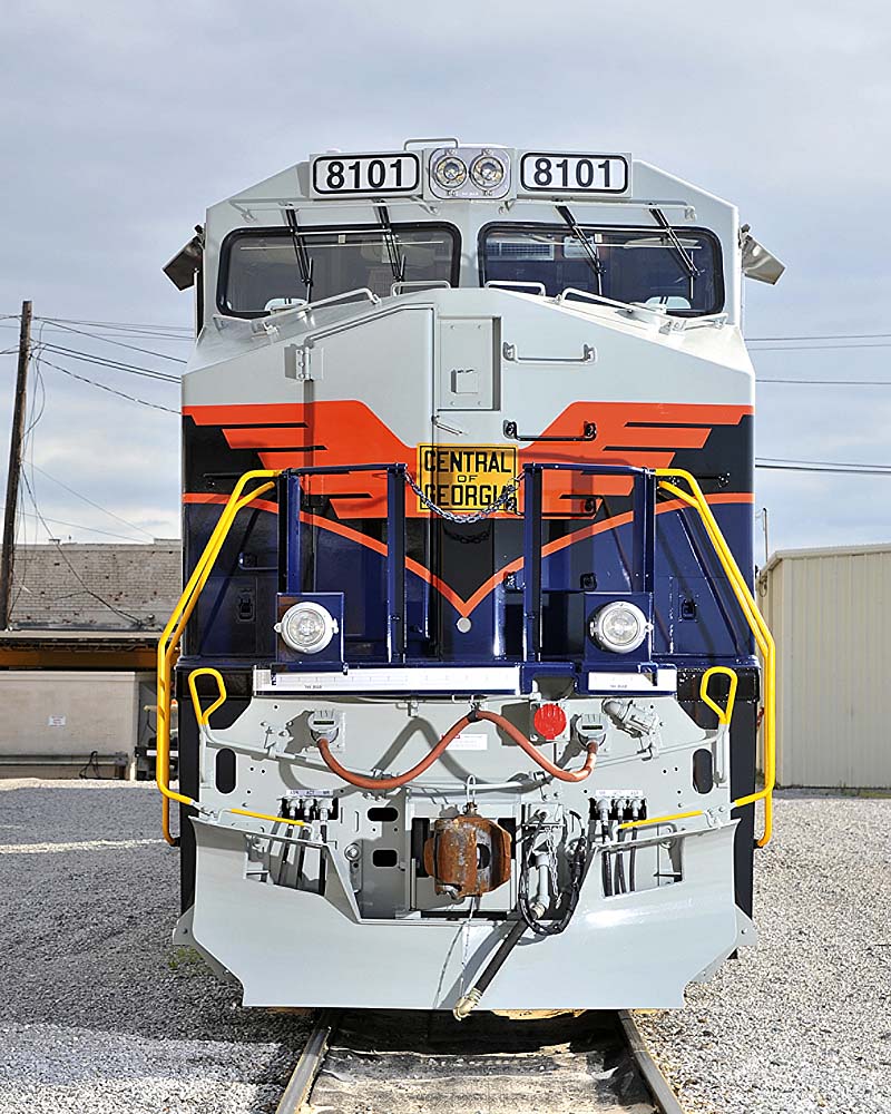 Front view of Central of Georgia locomotive