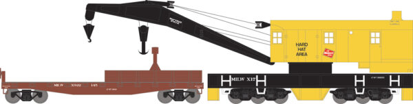 Athearn 200-ton crane and boom car set