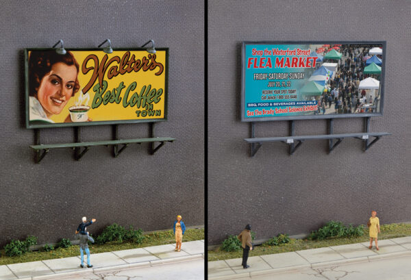 Wall-mounted billboard three-pack from Wm. K. Walthers Inc.