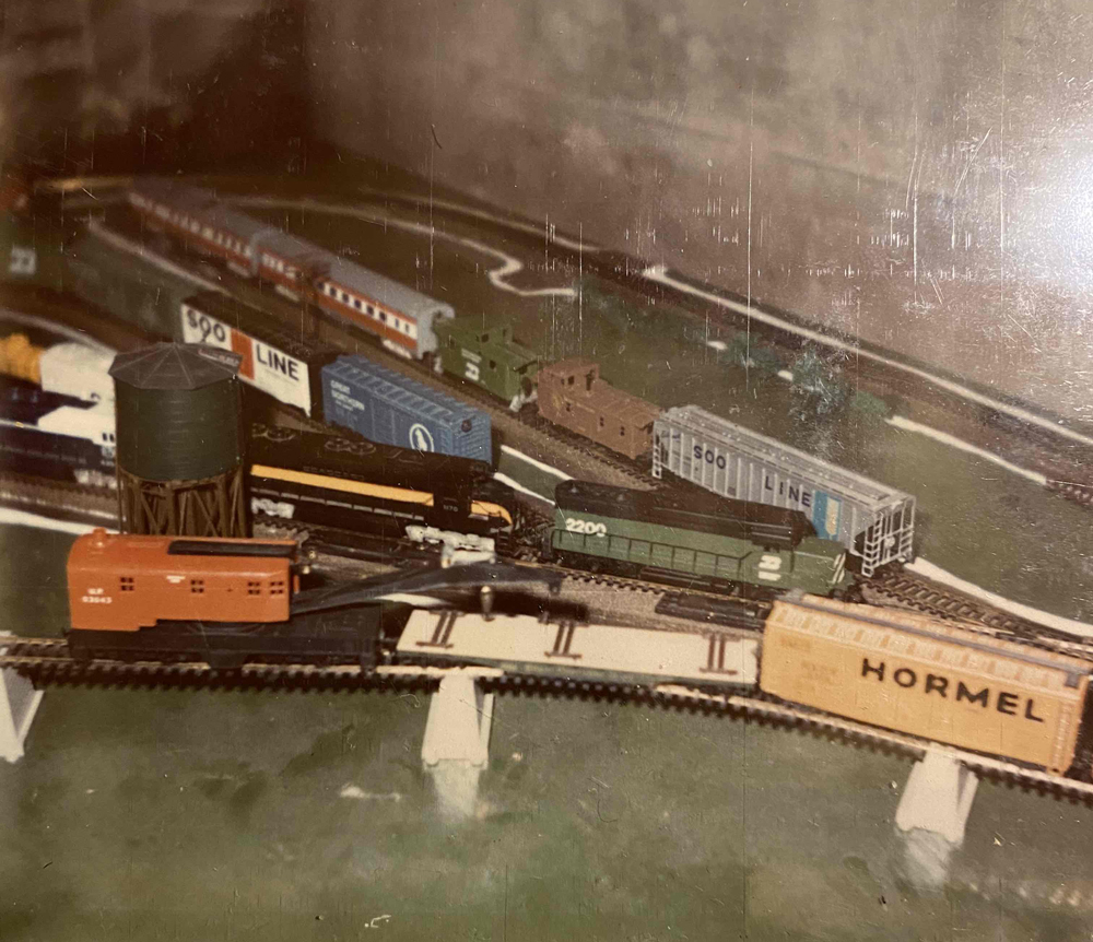 vintage photo of model train layout