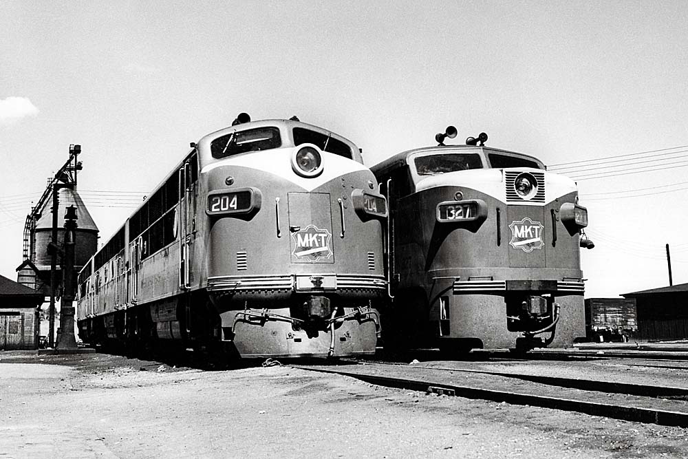 Missouri-Kansas-Texas locomotives at service facility