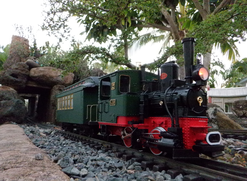 close up of model steam engine