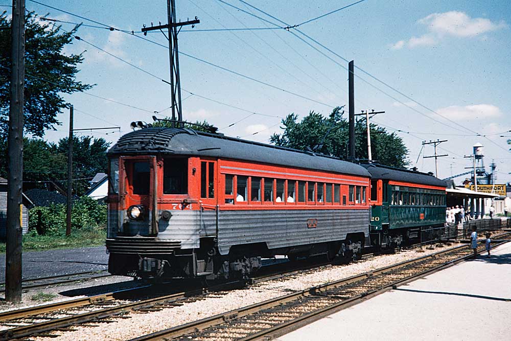 Chicago North Shore & Milwaukee equipment under catenary