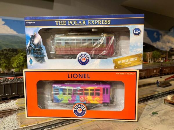 Hop aboard the Lionel Trippy and Polar Express trolleys