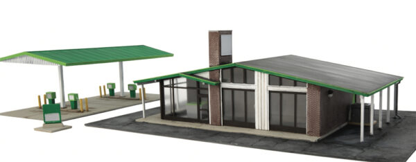 HO scale modernized gas station from Walthers