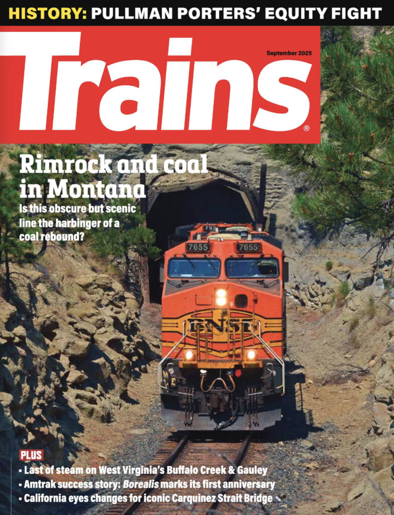 The September 2025 cover of Trains magazine
