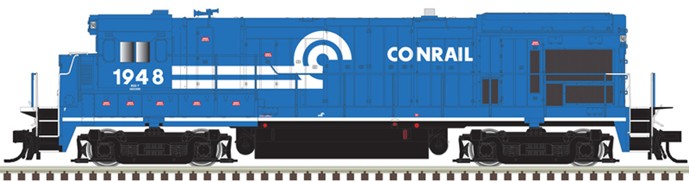 Model of blue diesel locomotive
