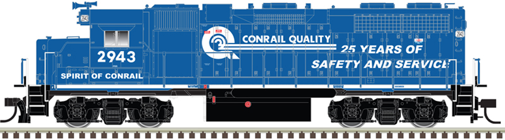 Model of blue diesel locomotive