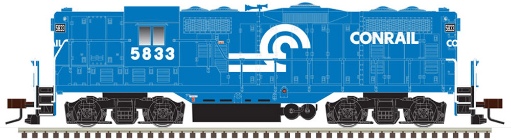 Model of blue diesel locomotive