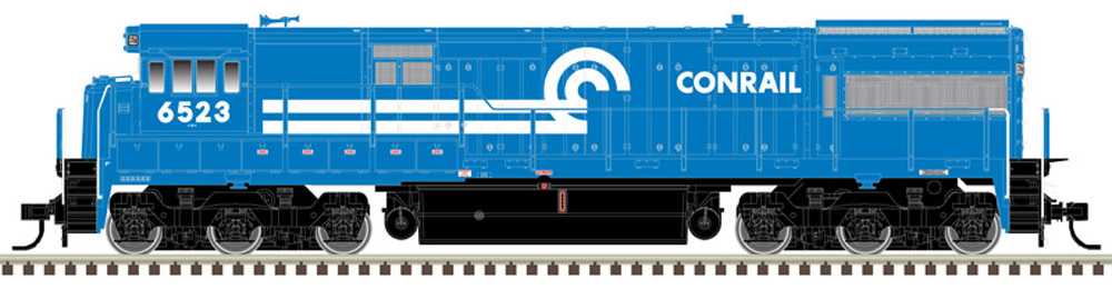 Model of blue diesel locomotive
