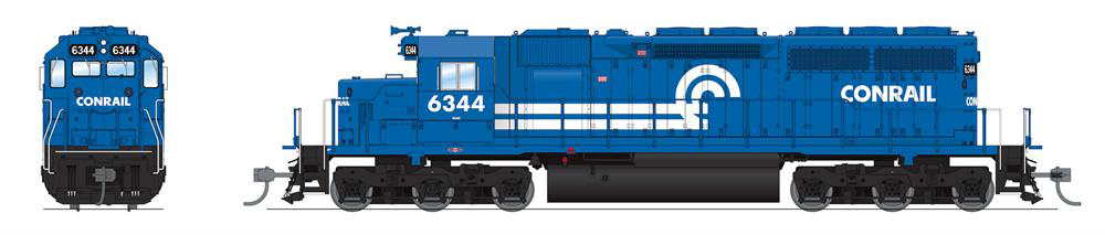 Model of blue diesel locomotive