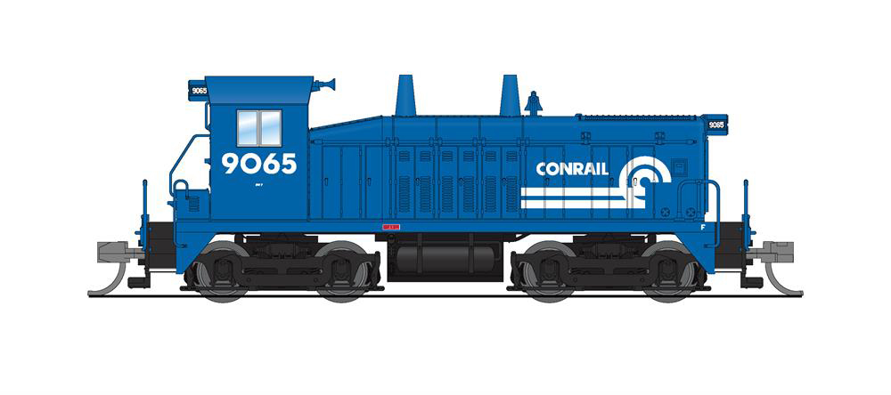 Model of blue diesel locomotive