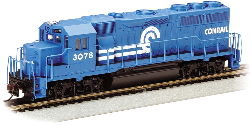 Model of blue diesel locomotive