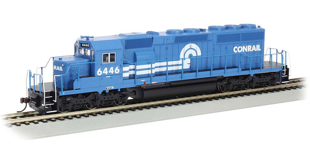 Model of blue diesel locomotive