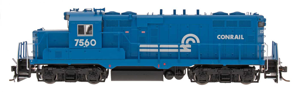 Model of blue diesel locomotive