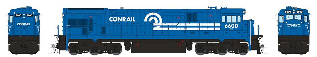 Model of blue diesel locomotive