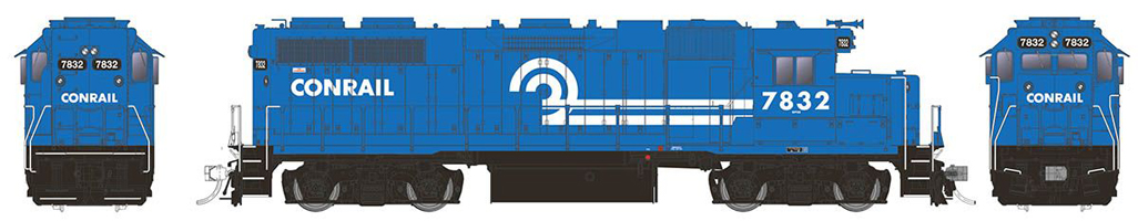 Model of blue diesel locomotive